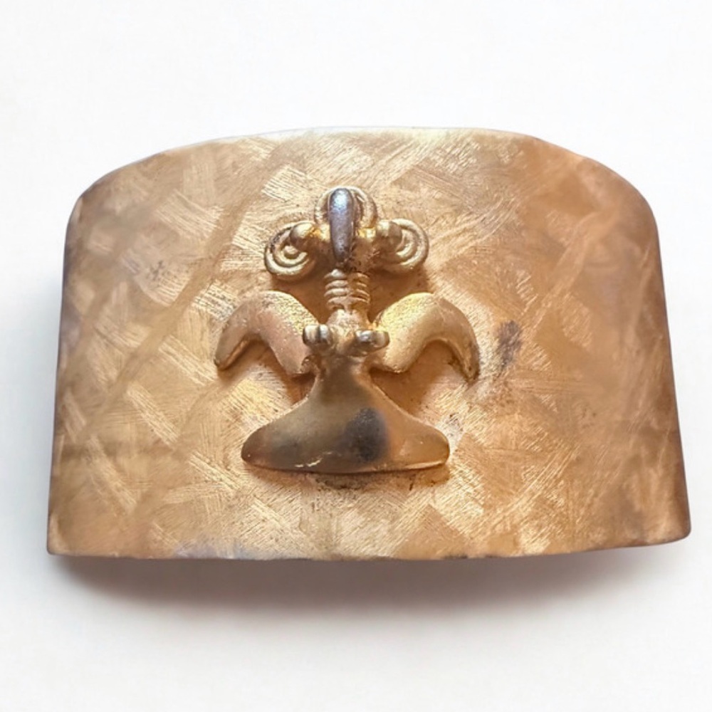 Gold Cuff Bracelet with Fleur-de-Lis Design